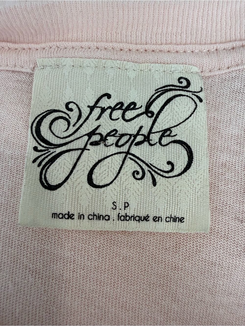 Free People Mesh Bell Sleeve Top Blush Pink Oversized Boho Tunic Sheer Sleeve S - Picture 7 of 9